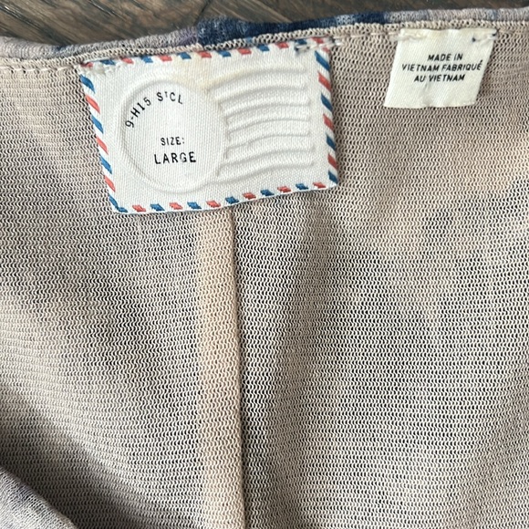 Peplum 9-815 ‘SCL top in mottled blue and purple print, size Large, - Picture 2 of 4